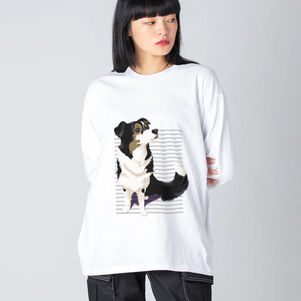 犬甘ちゃんの杜のコリーのメリちゃん ビッグシルエットロングスリーブTシャツ