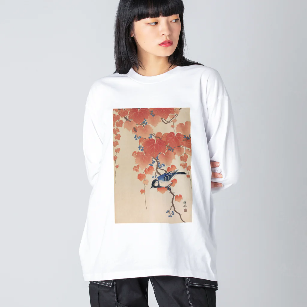 寿めでたや(ukiyoe)の蔦に四十雀 ビッグシルエットロングスリーブTシャツ