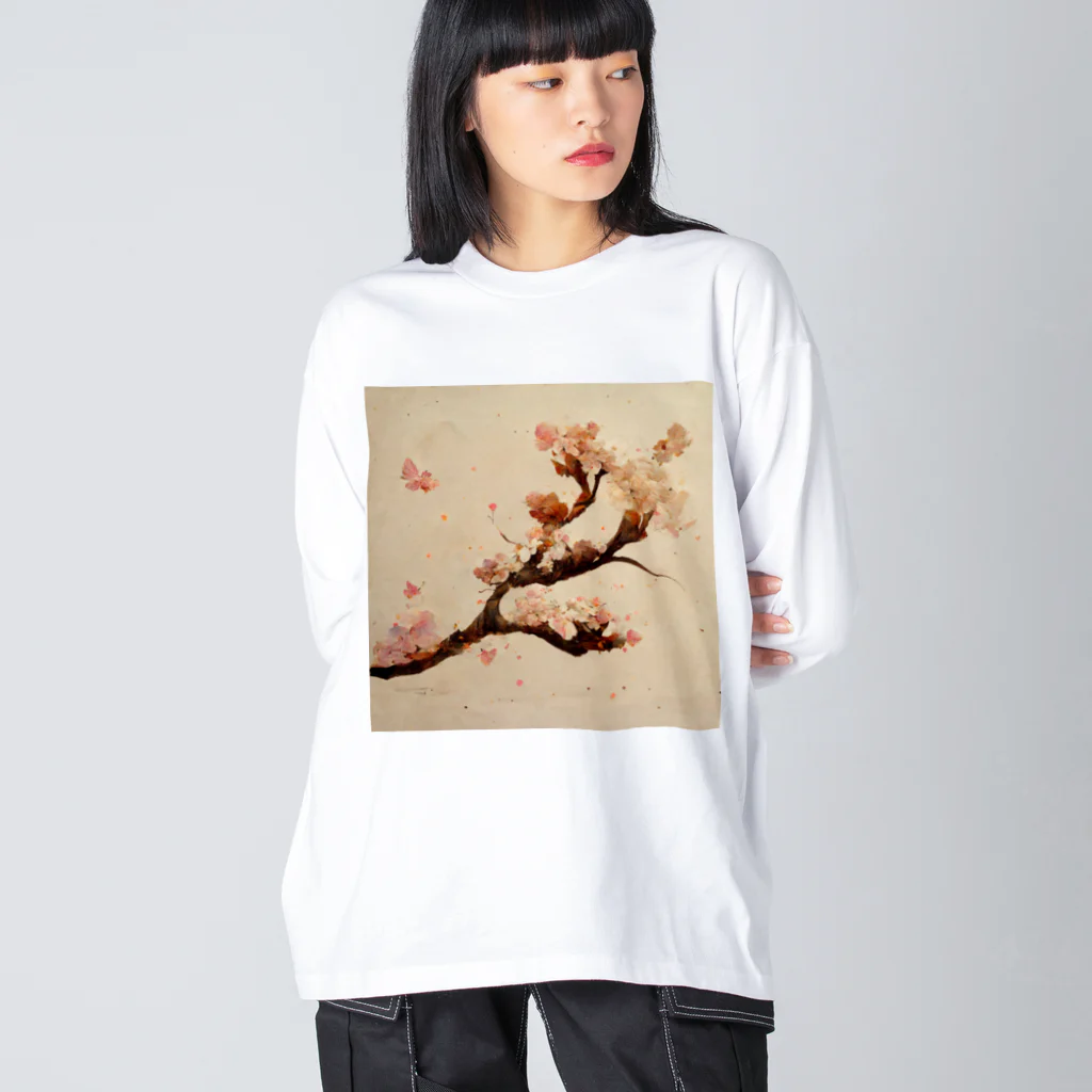 2024のAI「桜」Tシャツ（1） ビッグシルエットロングスリーブTシャツ