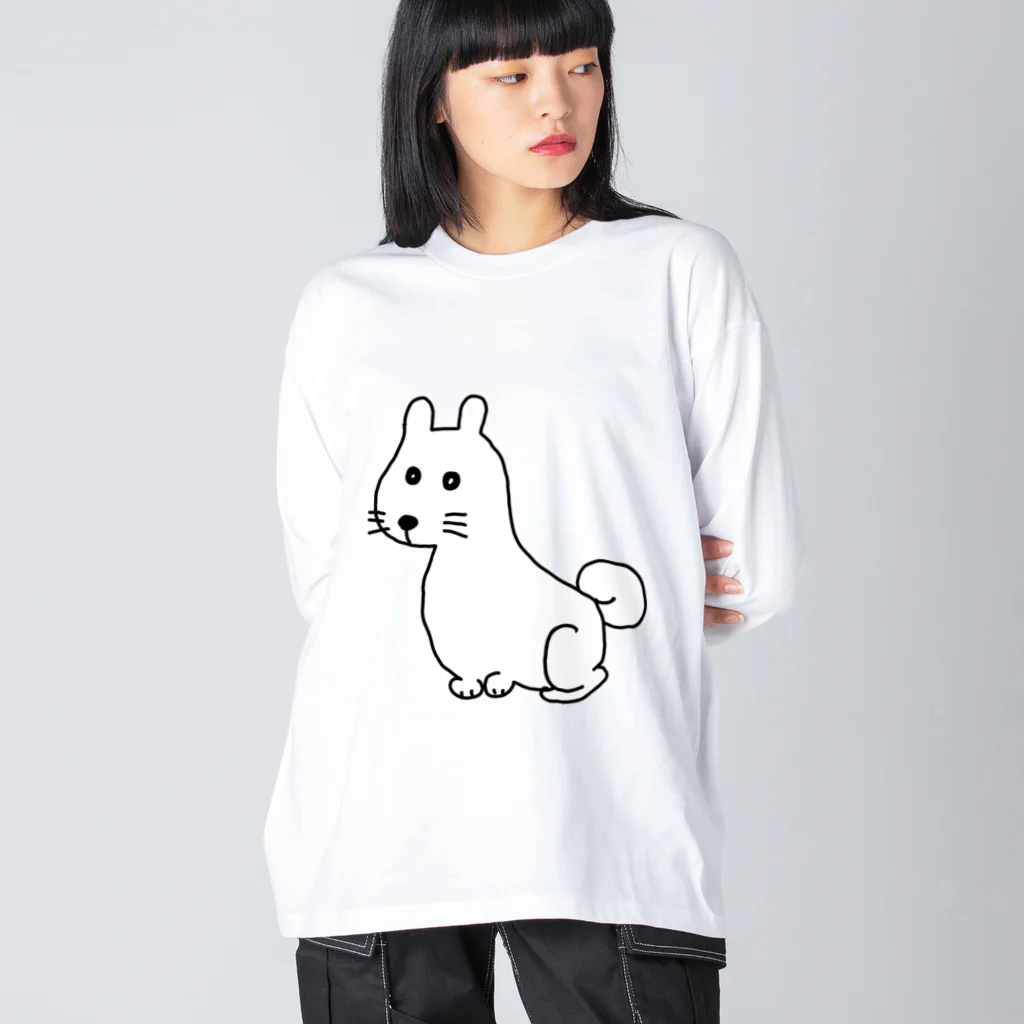 柴犬しばわんこhana873のお座りしてるわんこちゃん ビッグシルエットロングスリーブTシャツ