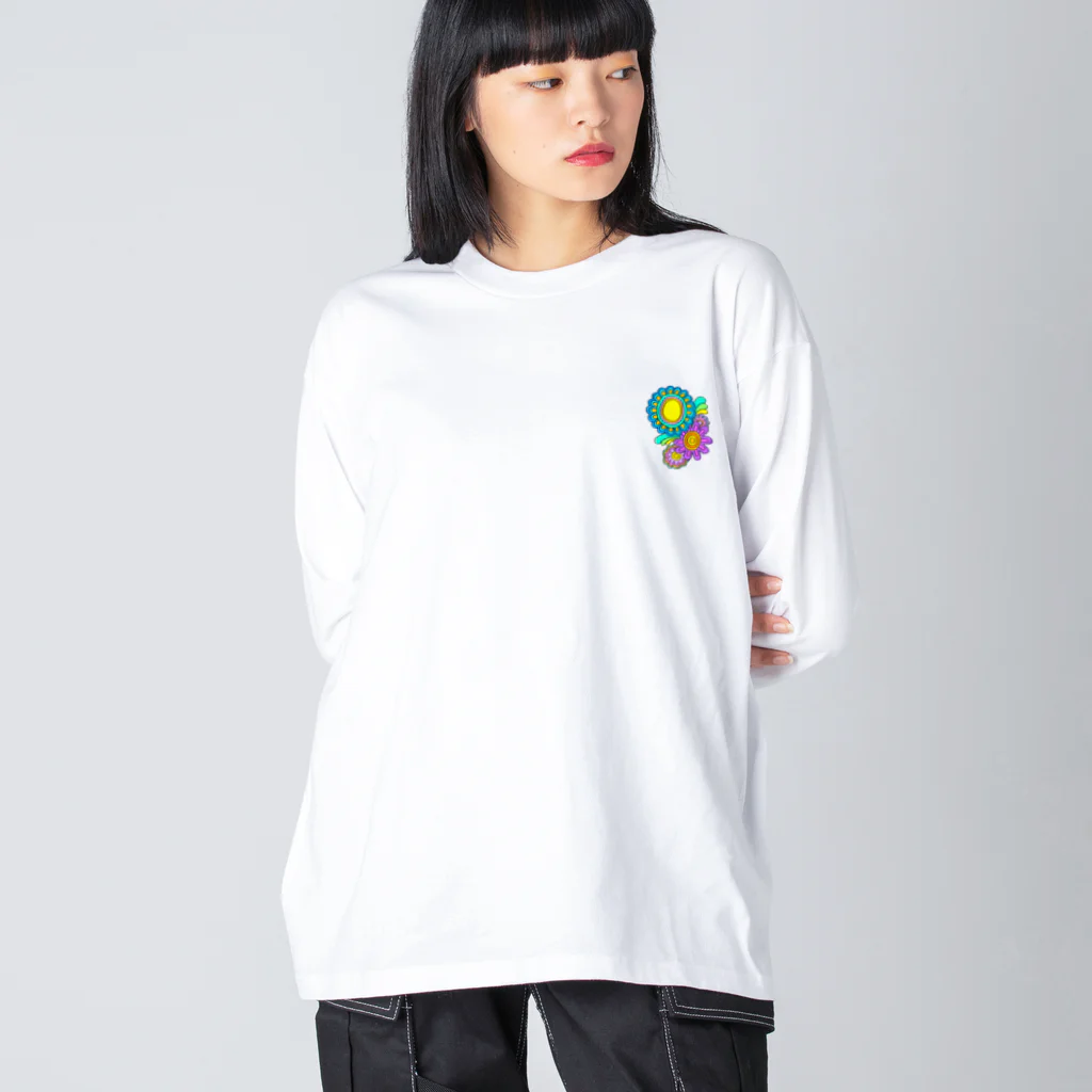 fox fox foxの前屈するCちゃん ビッグシルエットロングスリーブTシャツ