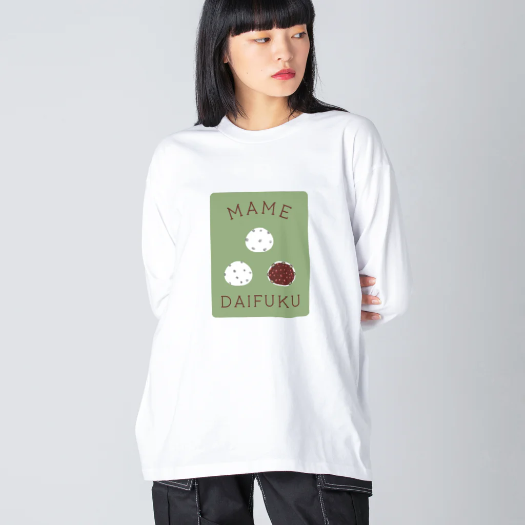 スロータイプ書店 Slowtype Booksの豆大福 背景有 289 Big Long Sleeve T-Shirt