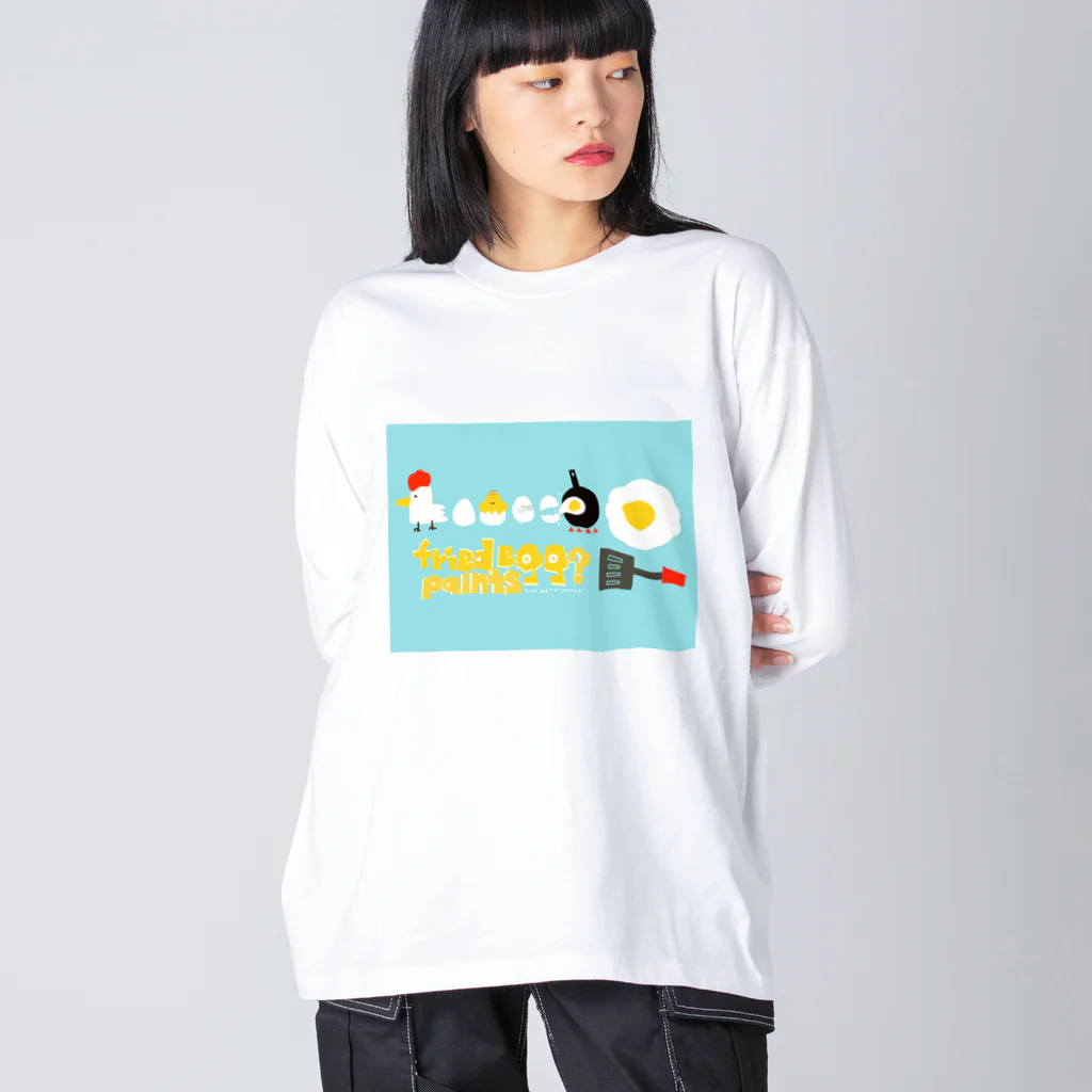 fried  egg？paints｜フライドエッグ・ペインツのFRIDAY  EGGちゃん Big Long Sleeve T-Shirt