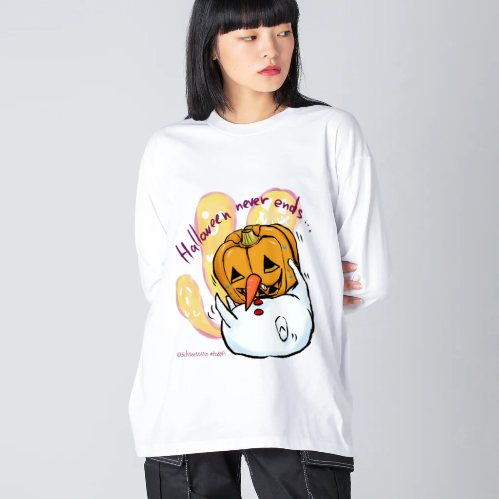 Le souffle blanc@SUZURIのしゅねまんハロウィンコスプレ ジャック・オーランタン Big Long Sleeve T-Shirt