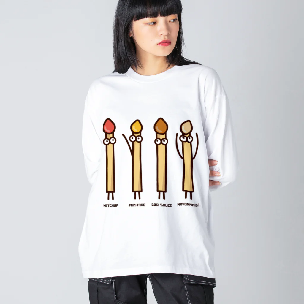 高堂玲/イラストの方のフライドポテト4兄弟 ビッグシルエットロングスリーブTシャツ