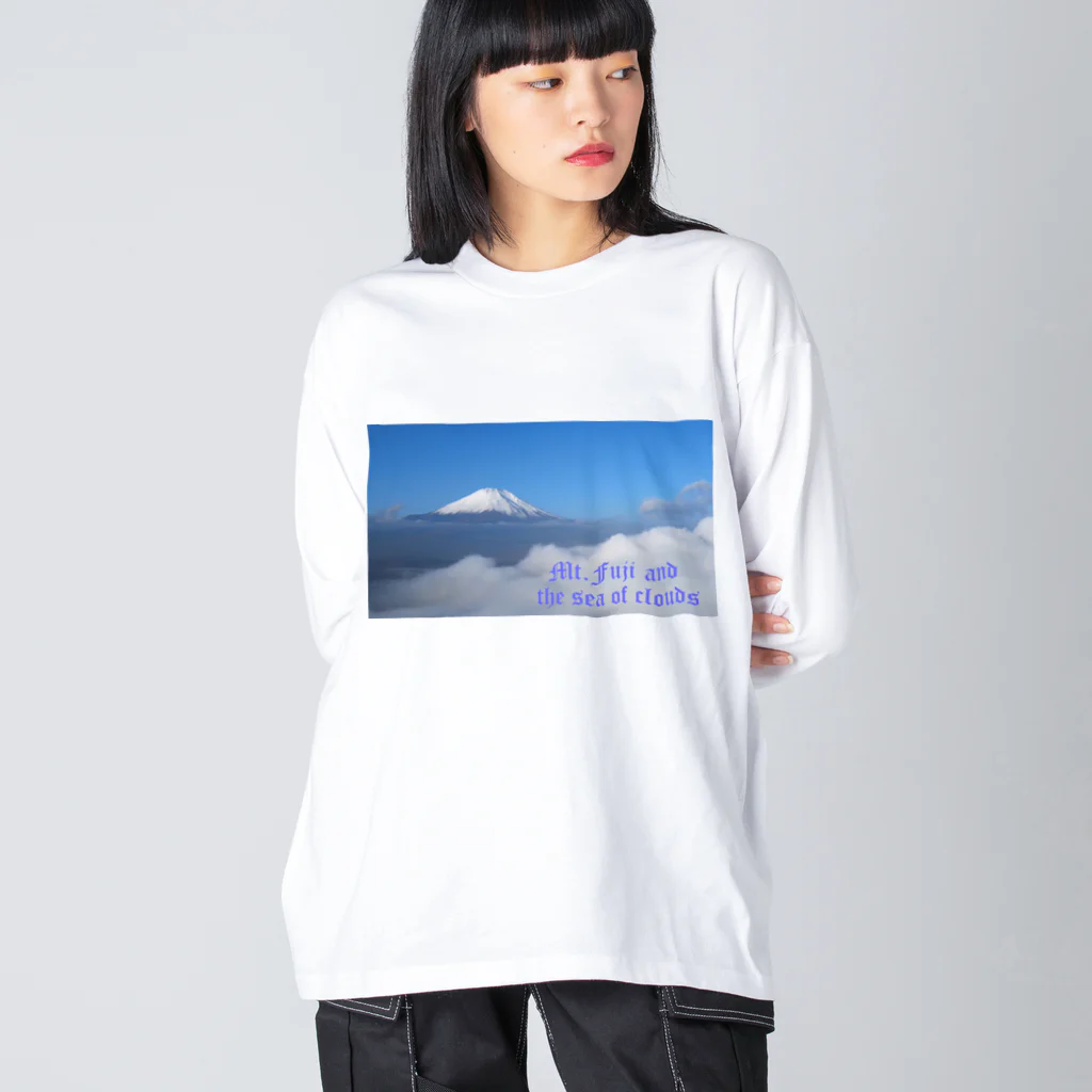 D-aerialのMt.Fuji and the sea of clouds ビッグシルエットロングスリーブTシャツ