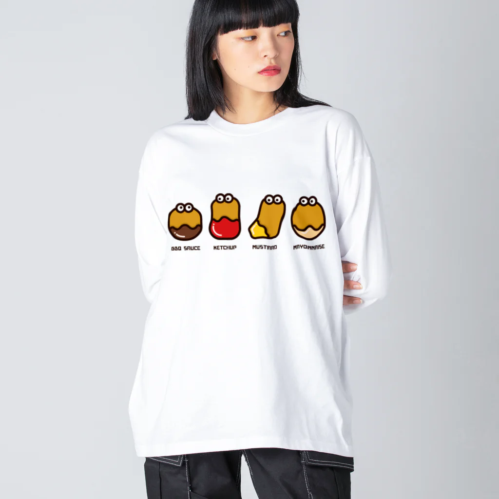 高堂玲/イラストの方のチキンナゲット４兄弟 ビッグシルエットロングスリーブTシャツ