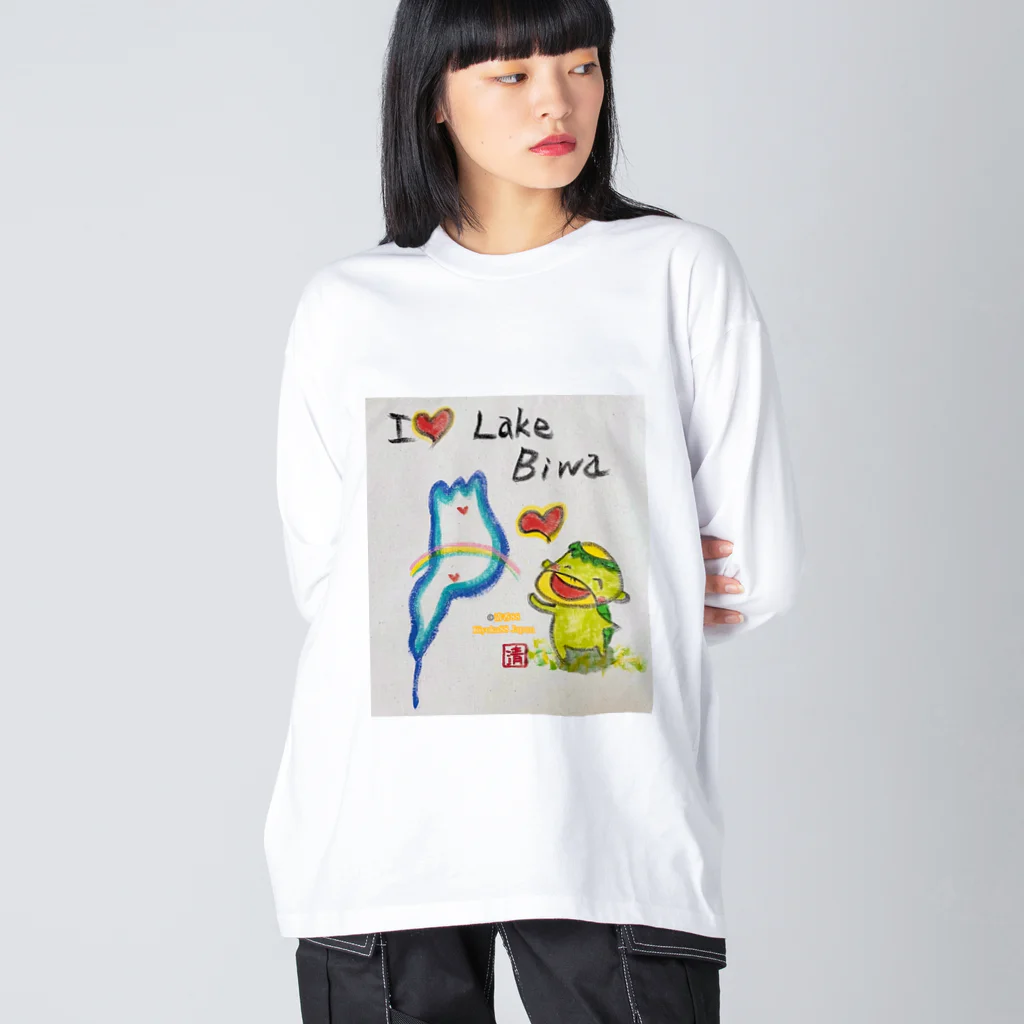 KIYOKA88WONDERLANDのアイラブ琵琶湖カッパくん ビッグシルエットロングスリーブTシャツ