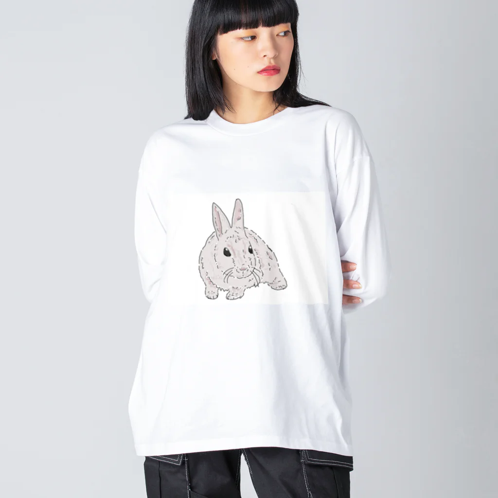 niwatsukinoのうさぎのウサ丸 ビッグシルエットロングスリーブTシャツ