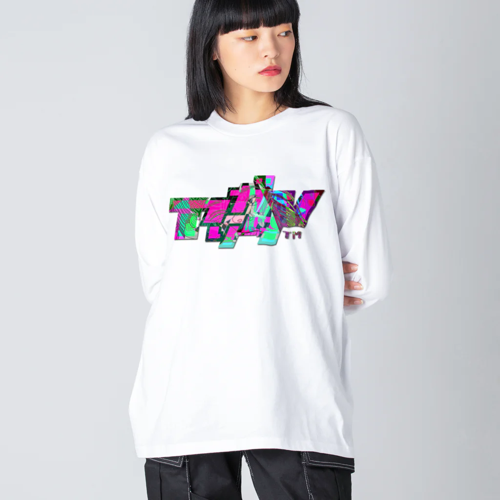 VRIGVTVSHI のアリガタシ™ NEON WHITE ビッグシルエットロングスリーブTシャツ