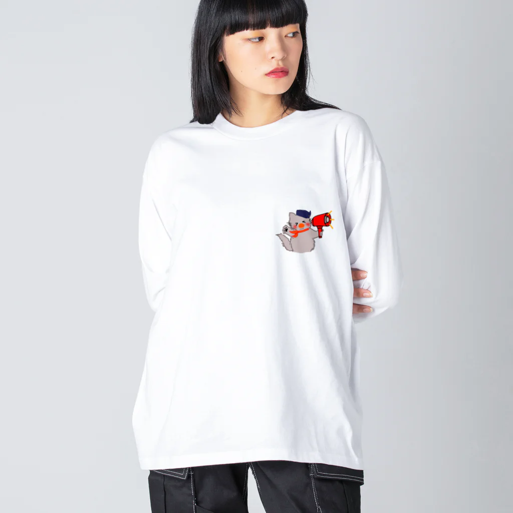 momo-nonoのもちもちほっぺのねこ Big Long Sleeve T-Shirt