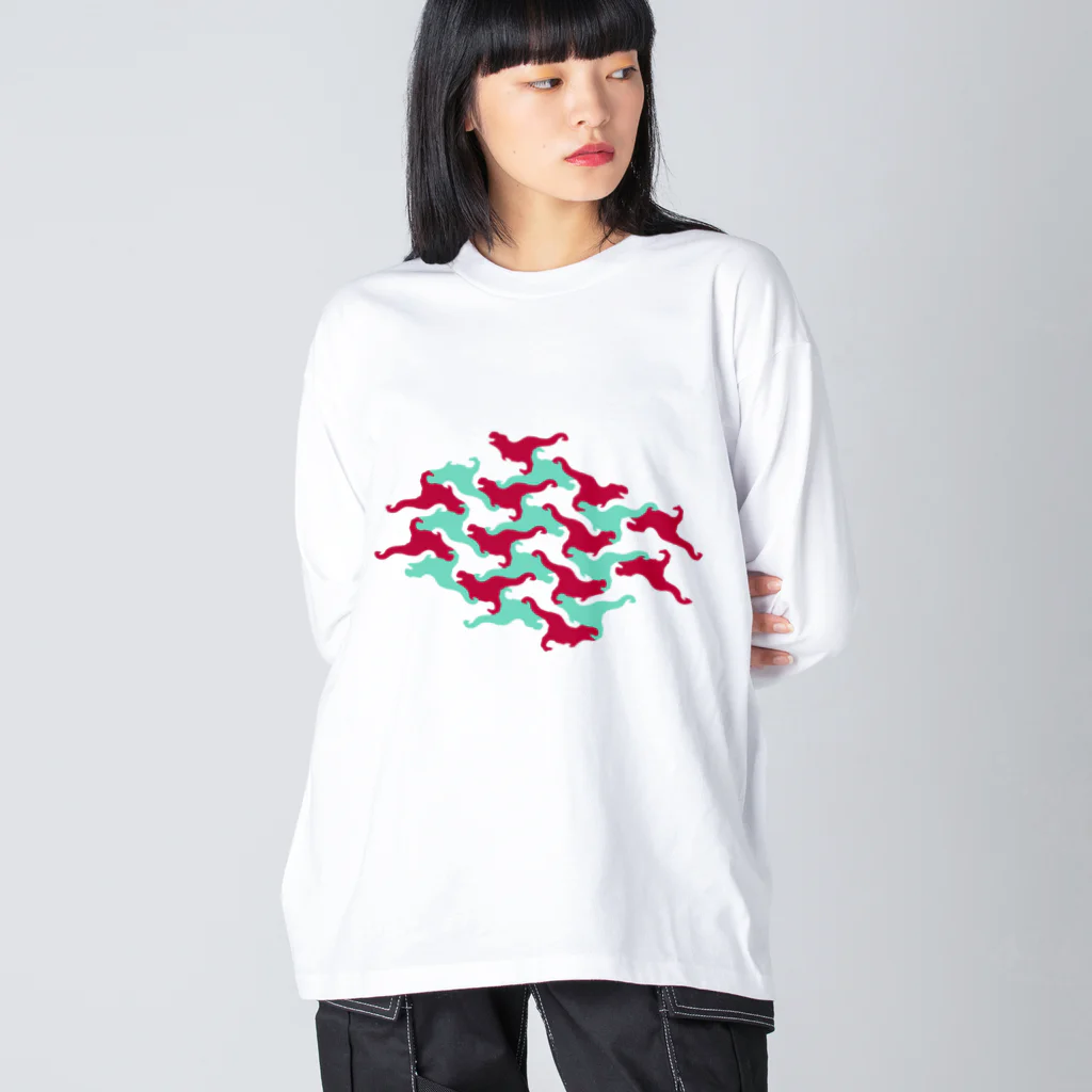 SAKURAMEDERUのティラノサウルスパターンA Big Long Sleeve T-Shirt