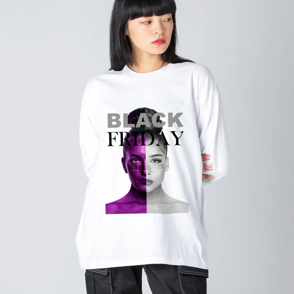 VRIGVTVSHI のBLACK FRIDAY FLYER (WHITE)  Big Long Sleeve T-Shirt