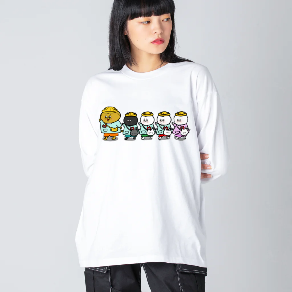 にゃんまるけのにゃん児 ビッグシルエットロングスリーブTシャツ