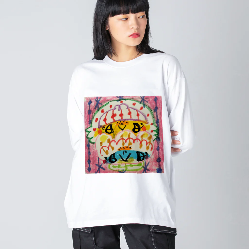 sheimoshopのチューリップちゃんと女の子 ビッグシルエットロングスリーブTシャツ