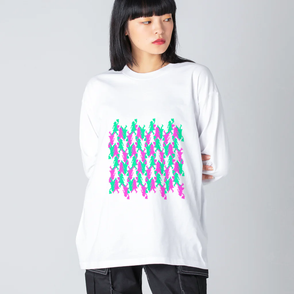 SAKURAMEDERUの麦わら帽子パターンB Big Long Sleeve T-Shirt