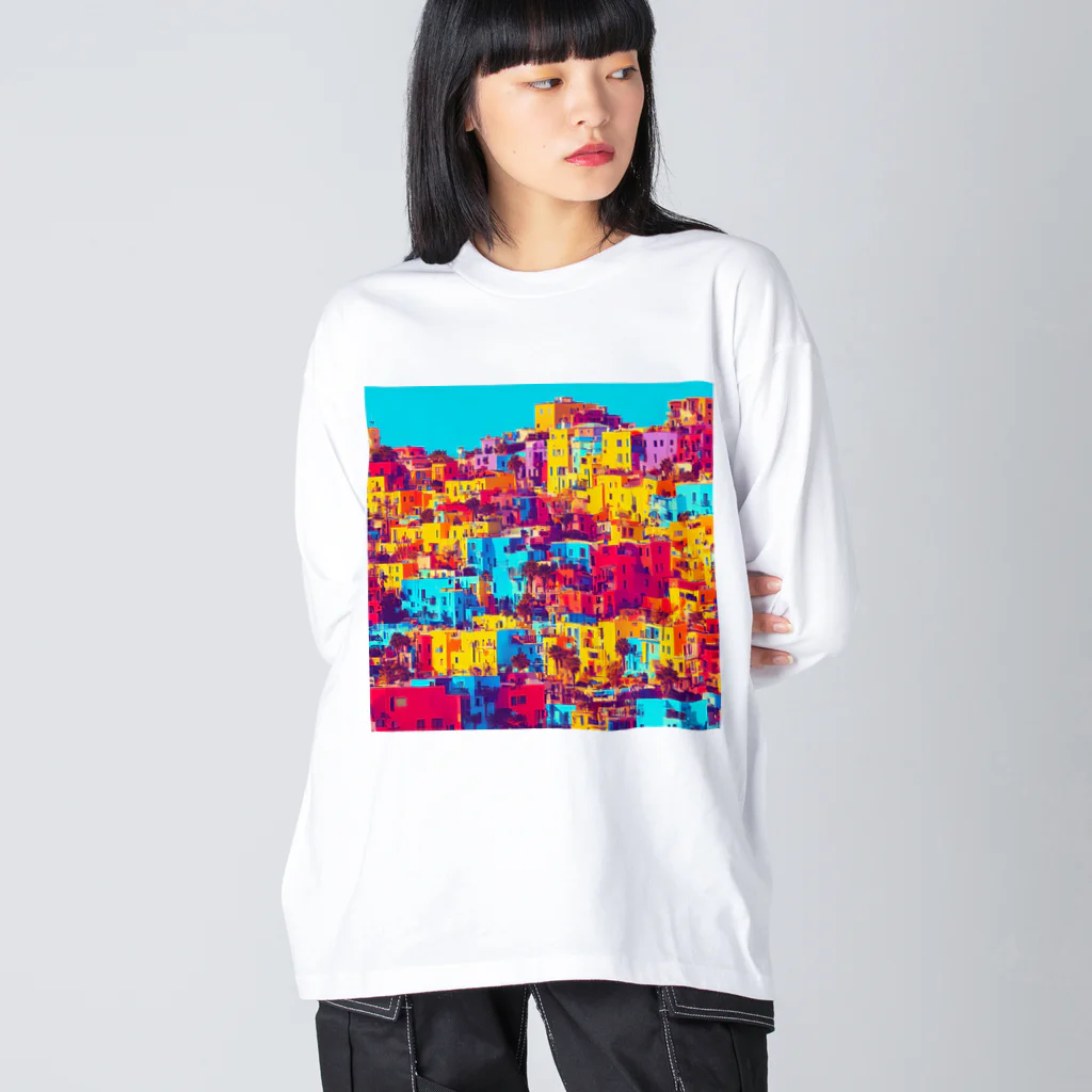 TakashiSのcolorful houses ビッグシルエットロングスリーブTシャツ