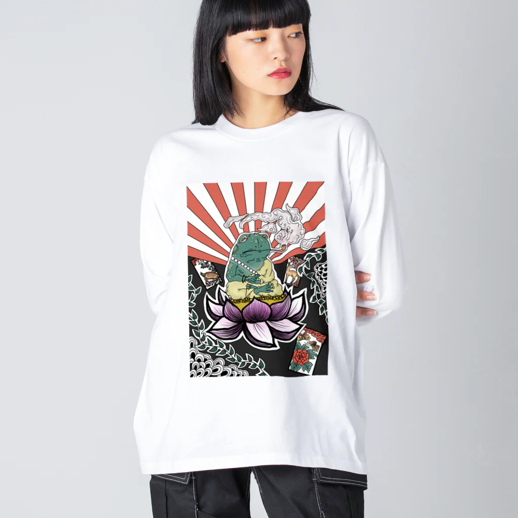 Gonta1059の蛙さん2 ビッグシルエットロングスリーブTシャツ