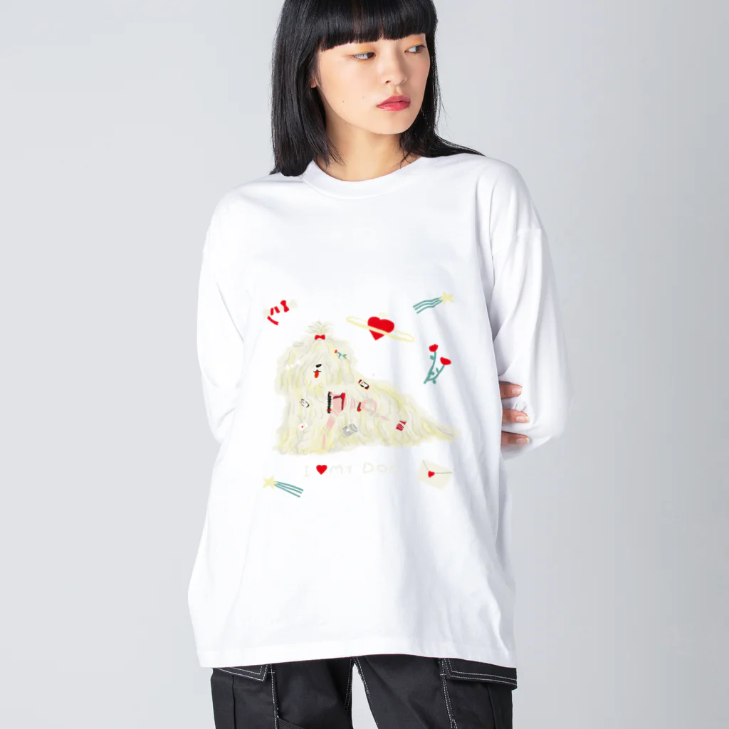 aki_ishibashiのモップちゃん ビッグシルエットロングスリーブTシャツ