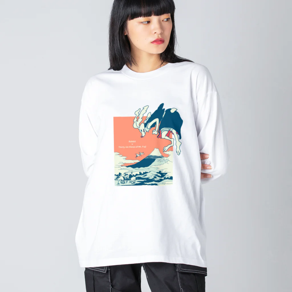 ari designの富士山を飛び越える（カラーVer.） ビッグシルエットロングスリーブTシャツ