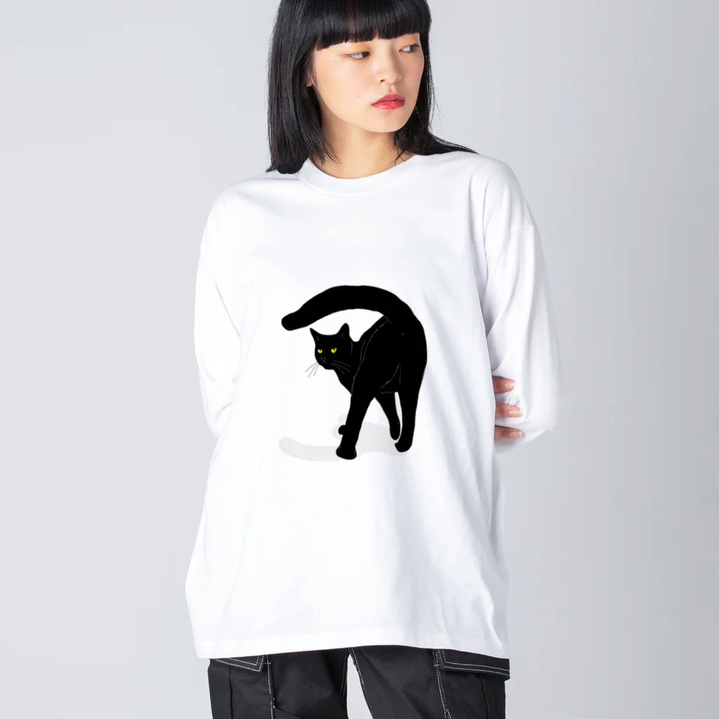 小鳥と映画館の黒猫たんのおちりが堪能出来る権利の付与 ロゴ無し Big Long Sleeve T-Shirt