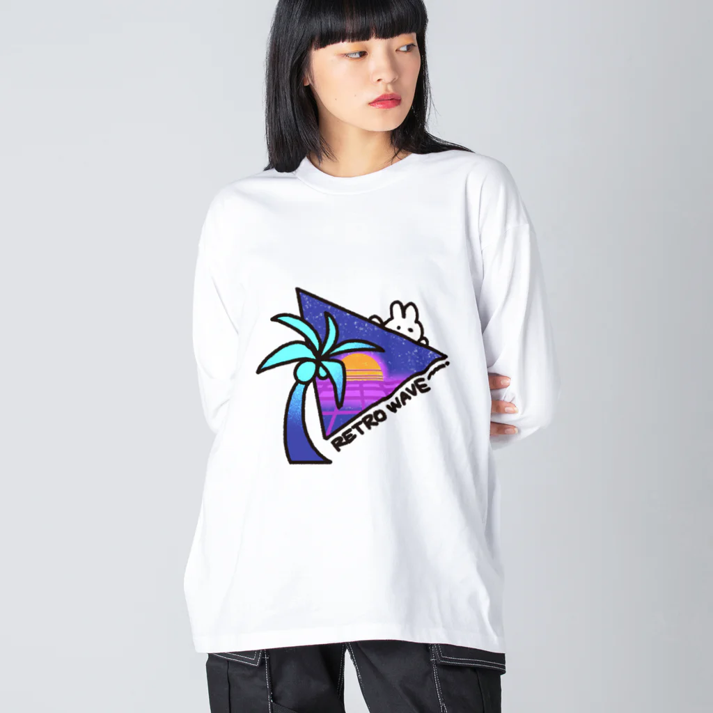 Sato Manakaのレトロウェイブなうさぎ Big Long Sleeve T-Shirt