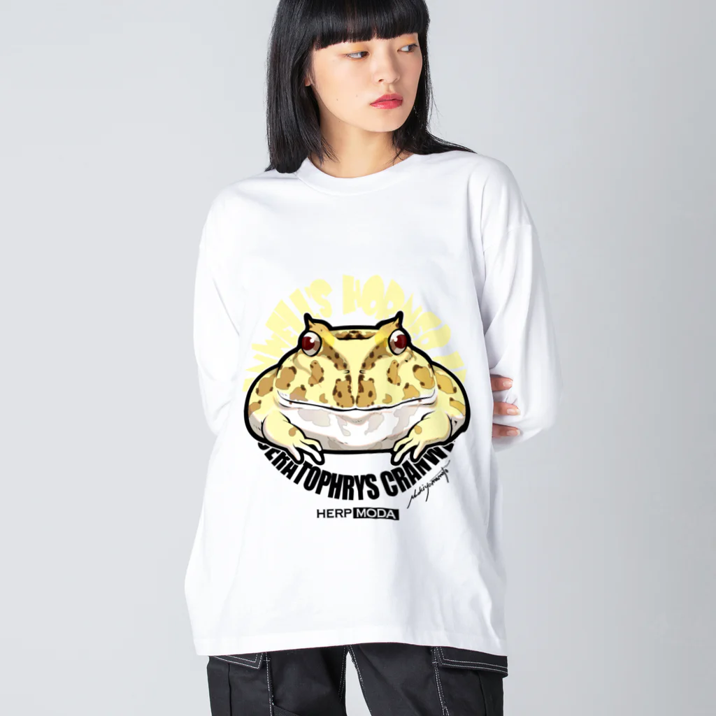 HERP MODA by ヤマモトナオキのツノガエル/イエロー Big Long Sleeve T-Shirt