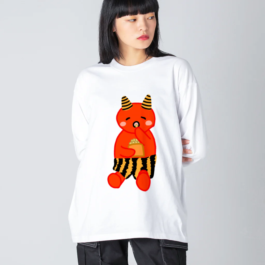 Lily bird（リリーバード）の可愛い赤鬼ちゃん① ビッグシルエットロングスリーブTシャツ