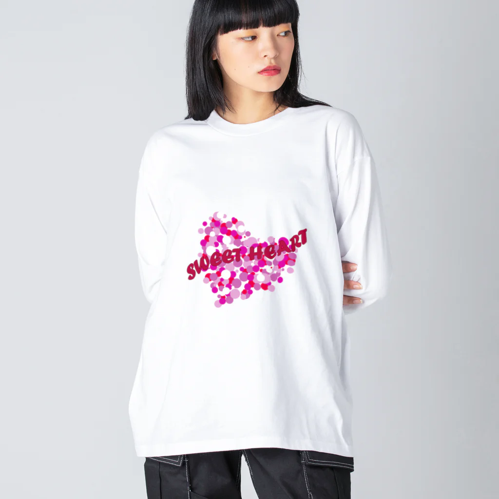 MZグラフィックスのスイートハート　ピンク ビッグシルエットロングスリーブTシャツ