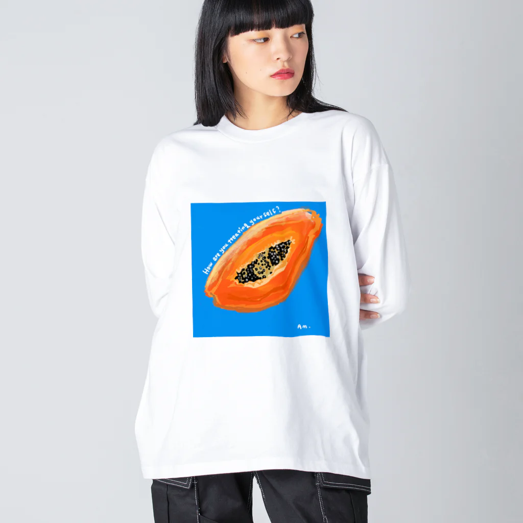 むちんアゲショップのパパイヤ ビッグシルエットロングスリーブTシャツ