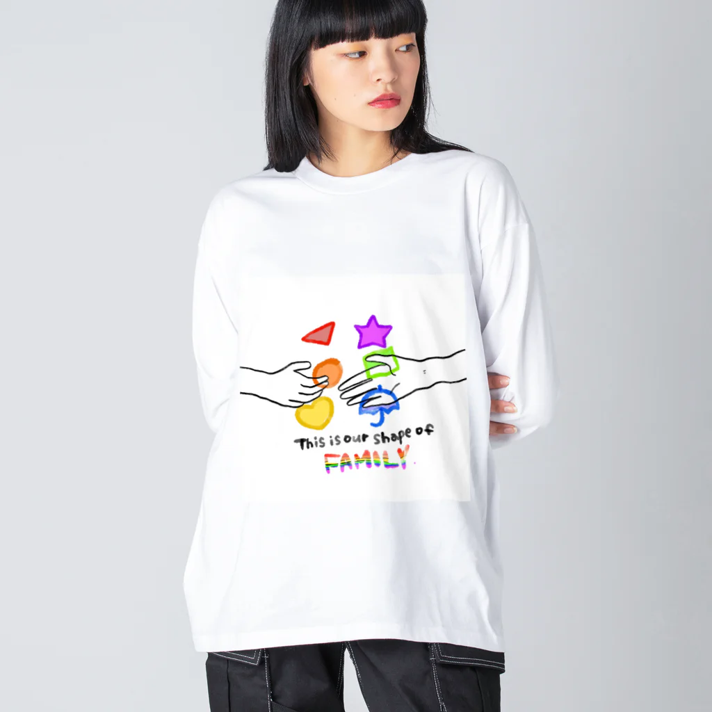 むちんアゲショップの家族のかたち ビッグシルエットロングスリーブTシャツ