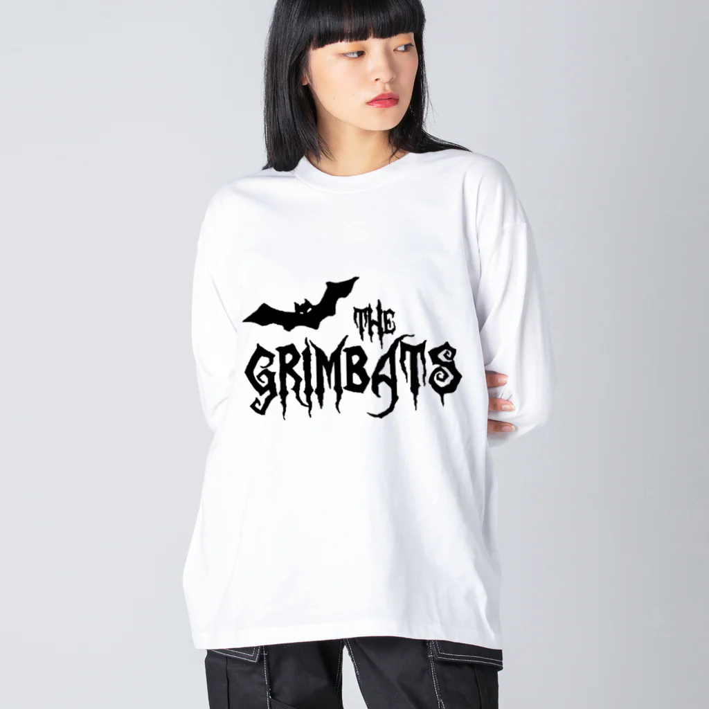 GRIMWORKSのGRIMBATS logo-1 Black ビッグシルエットロングスリーブTシャツ
