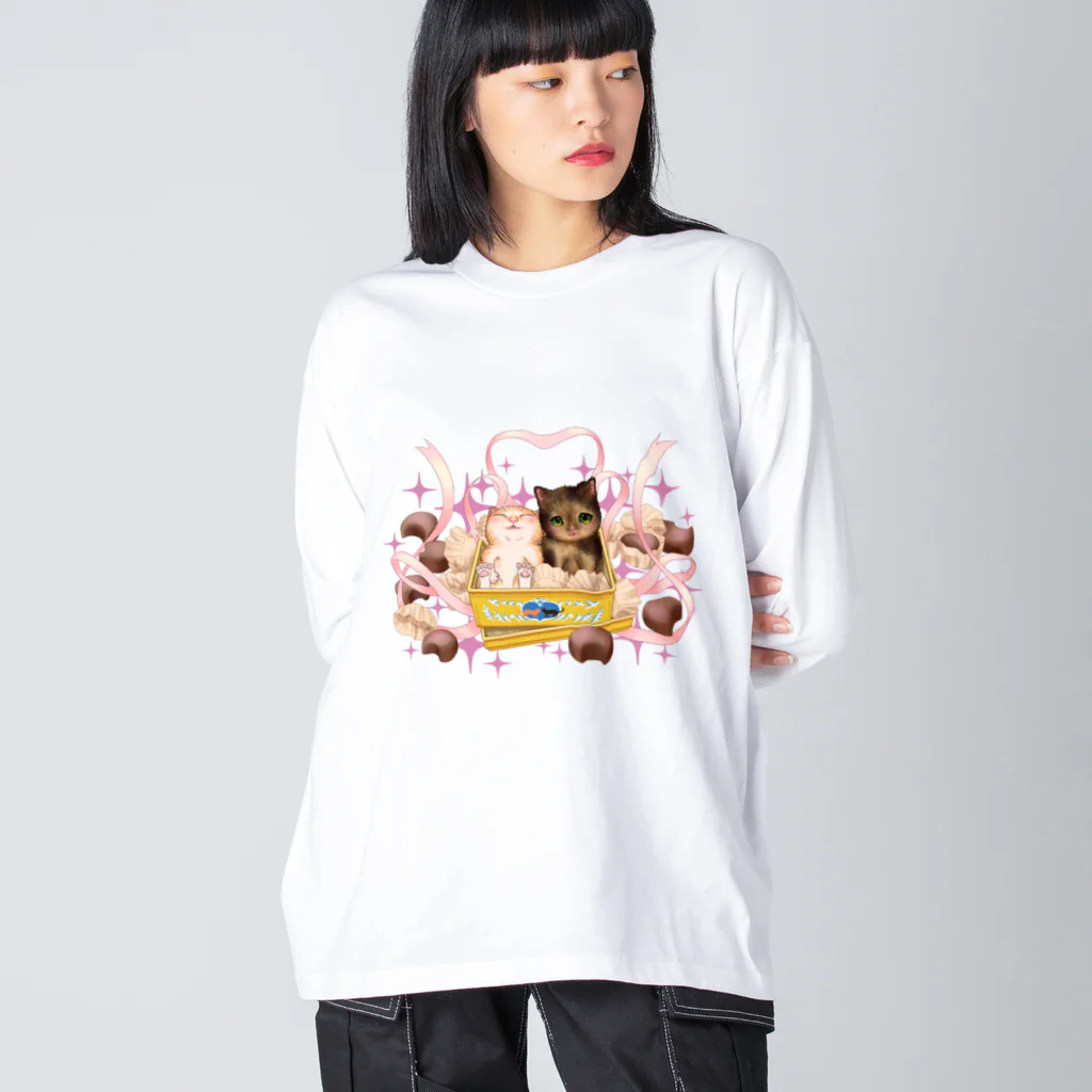 nya-mew（ニャーミュー）のチョコよりカワイイ#2 Big Long Sleeve T-Shirt