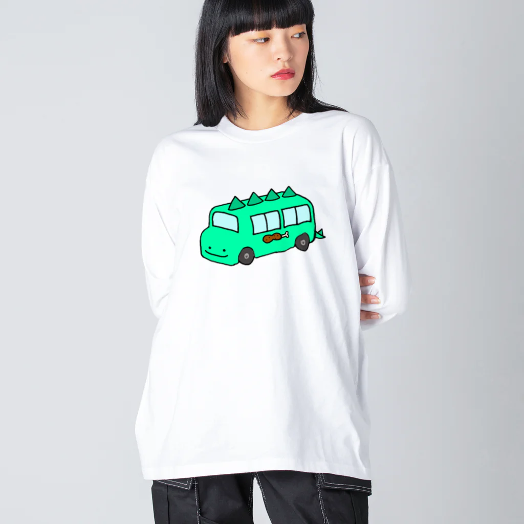 いぬのはなこ小屋のきょうりゅう幼稚園 ビッグシルエットロングスリーブTシャツ