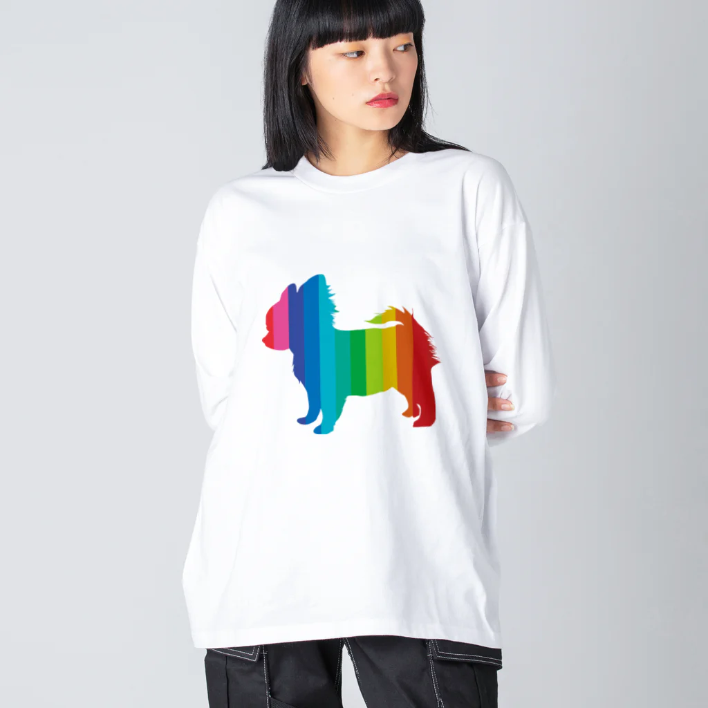 chicodeza by suzuriのカラフルチワワのシルエット Big Long Sleeve T-Shirt