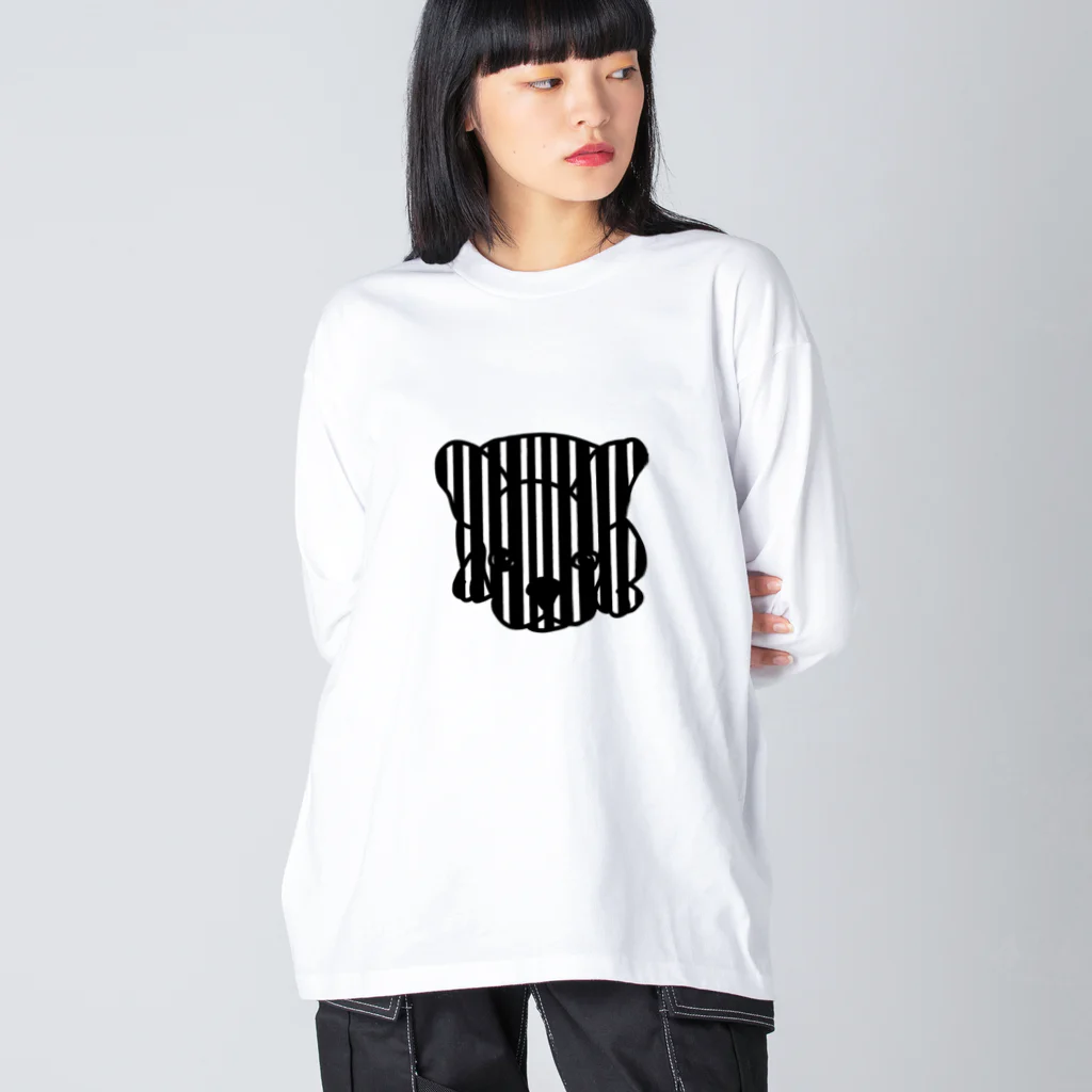 みつまめこshopのストライプ犬 Big Long Sleeve T-Shirt