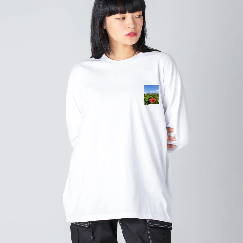 Ripples沖縄レジンアートの沖縄の海とハイビスカス Big Long Sleeve T-Shirt