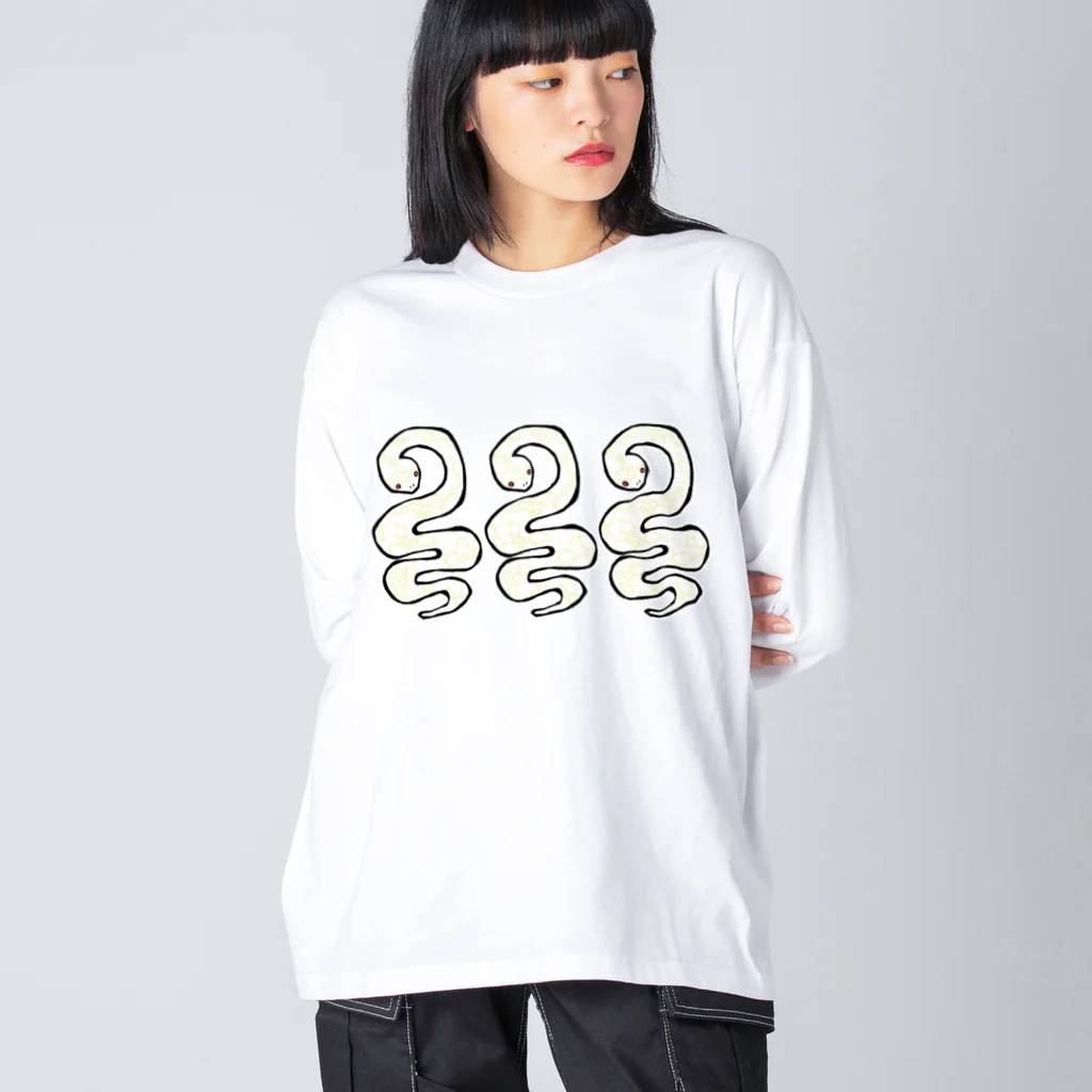 KakeraPlants(カケラプランツ)のアルビノボールおもち三体！ 루즈핏 롱 슬리브 티셔츠