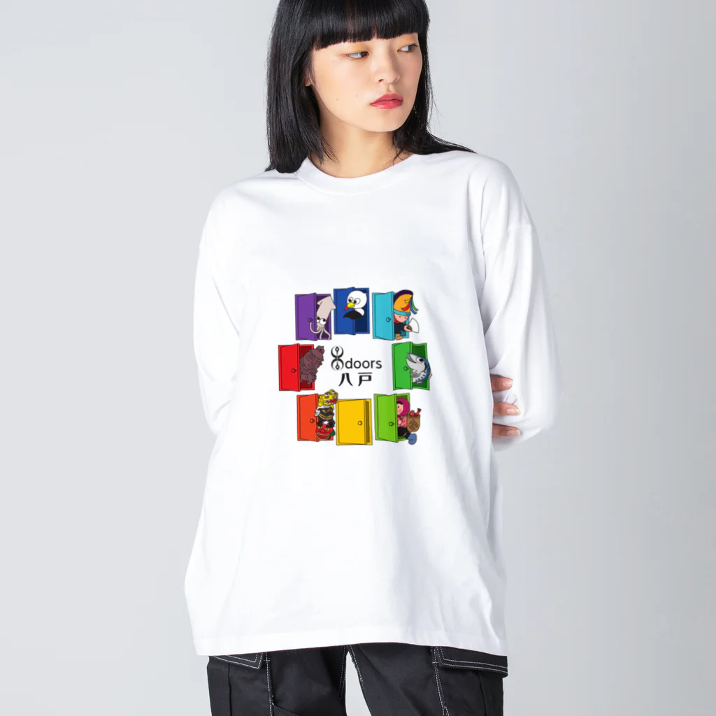 はちのへ応援隊の8doors(八戸・はちのへ) ビッグシルエットロングスリーブTシャツ