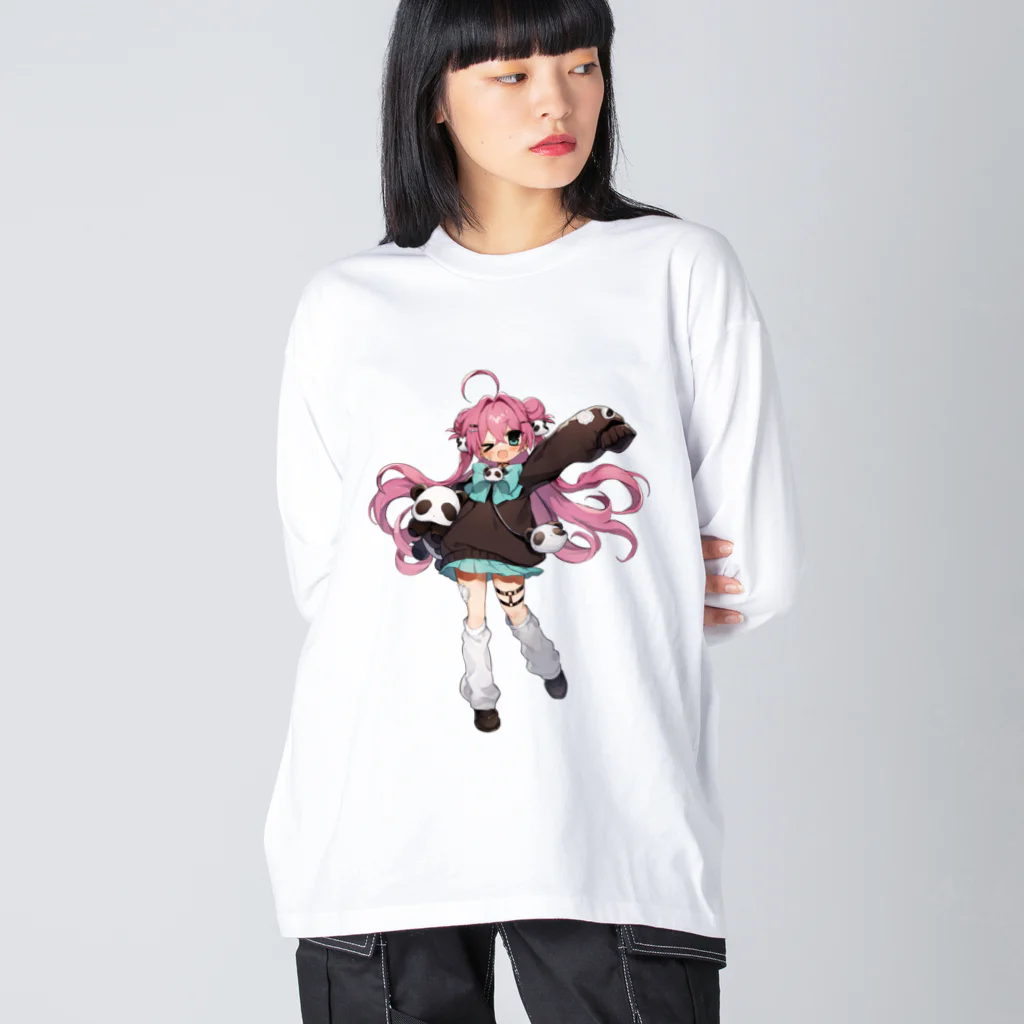 KMNK🐼🍦のぱんだらけ ビッグシルエットロングスリーブTシャツ