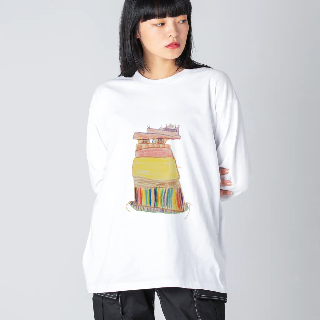 KidsArtの【子どもの絵】バースデーケーキ Big Long Sleeve T-Shirt