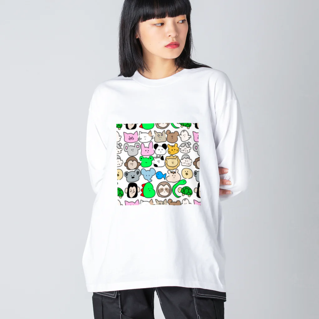 kobutadaのわしらあにまる ビッグシルエットロングスリーブTシャツ