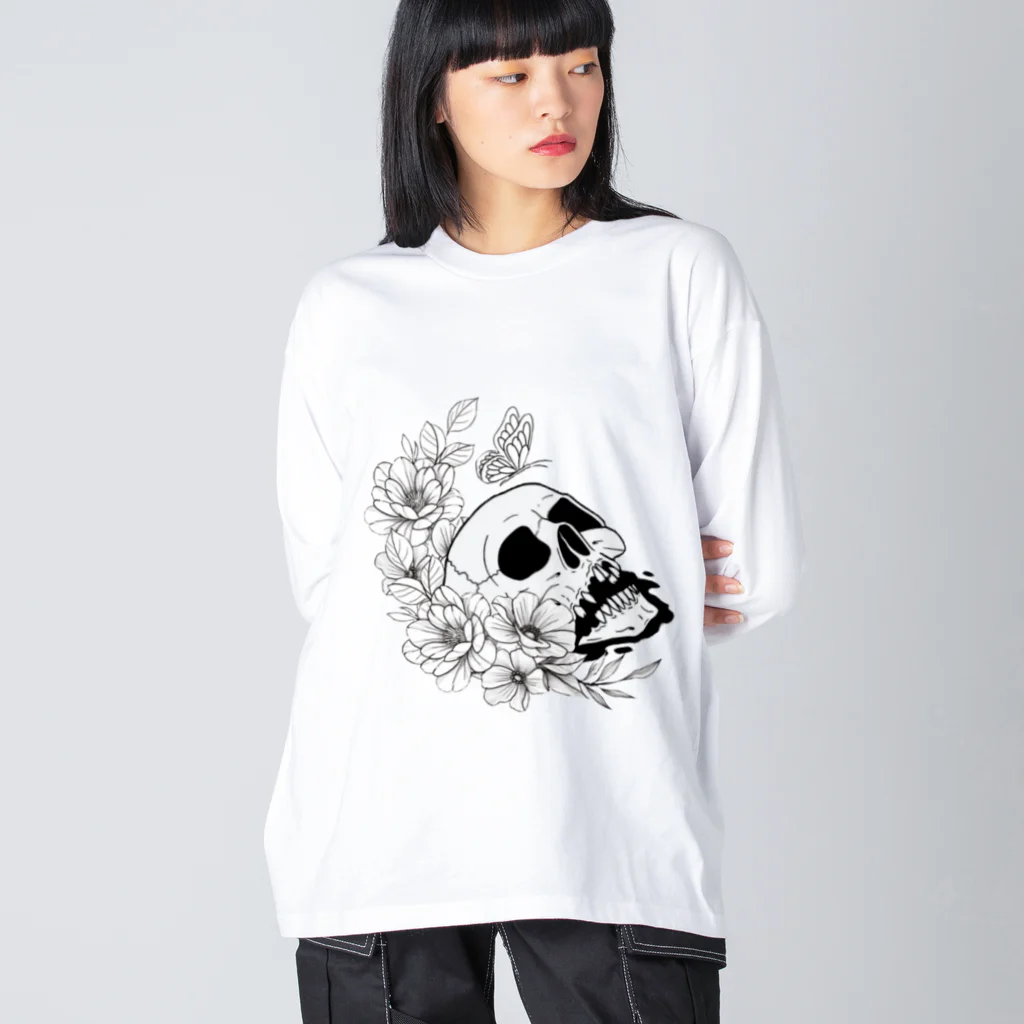 キッチンファラオのドクロフラワー Big Long Sleeve T-Shirt