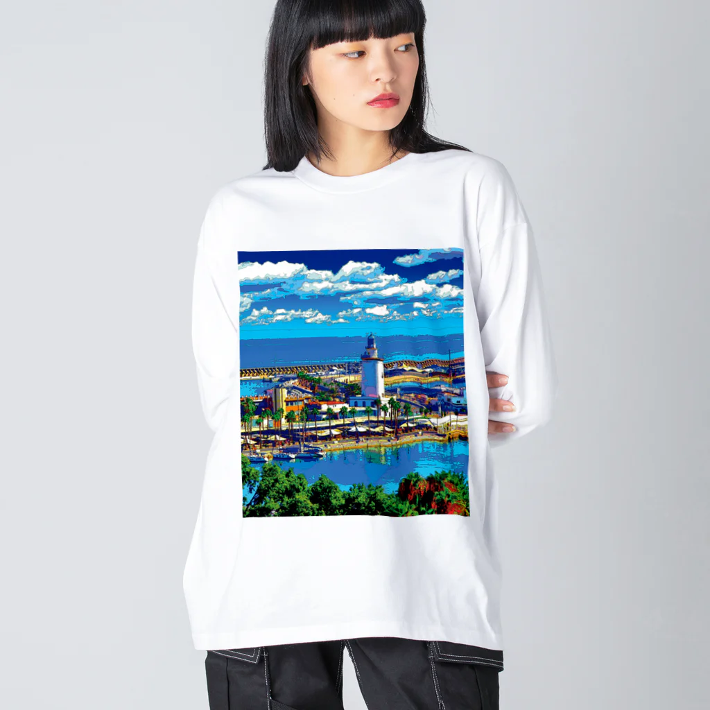 GALLERY misutawoのスペイン マラガの灯台 Big Long Sleeve T-Shirt