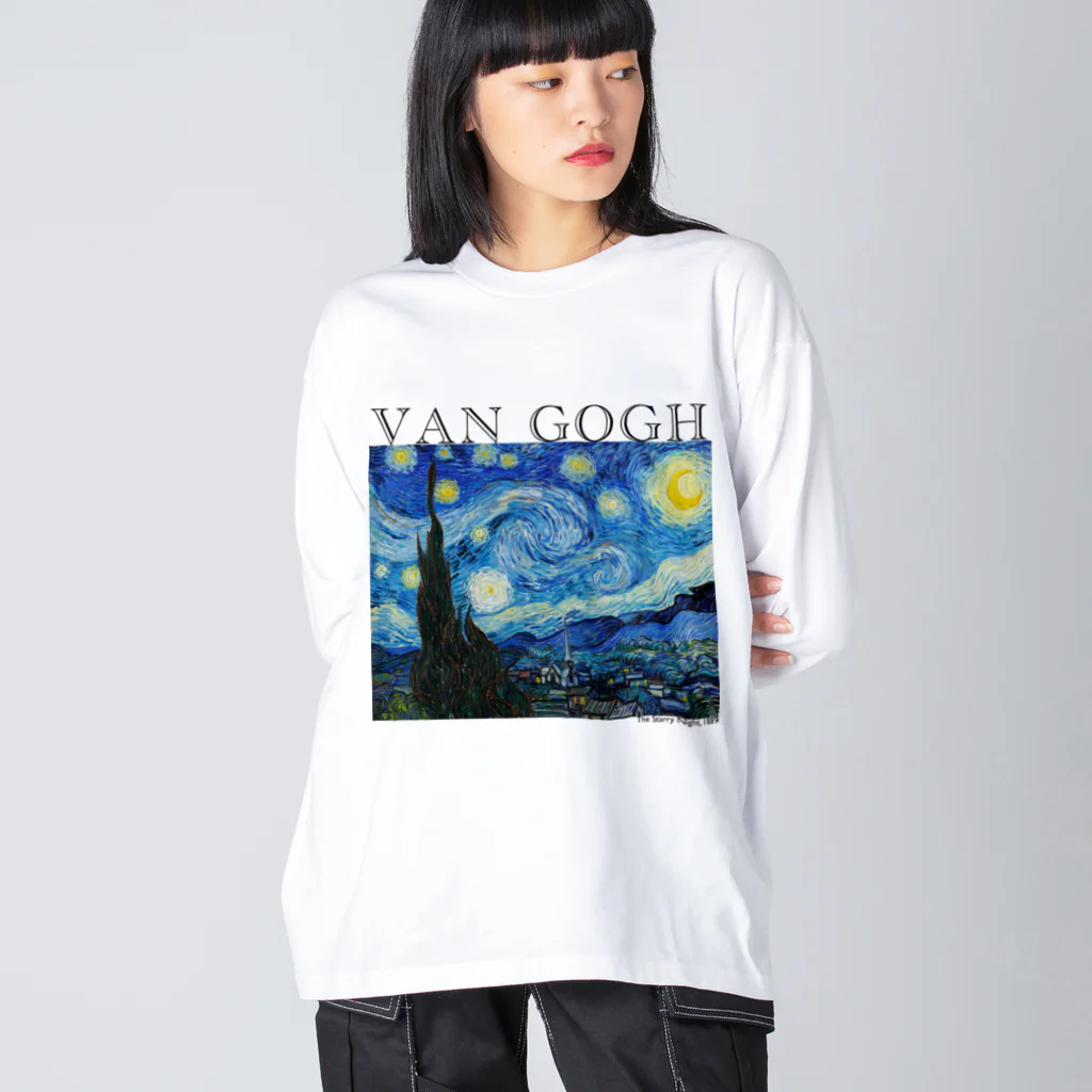 MUGEN ARTのゴッホ / 星月夜　The Starry Night 世界の名画 Big Long Sleeve T-Shirt