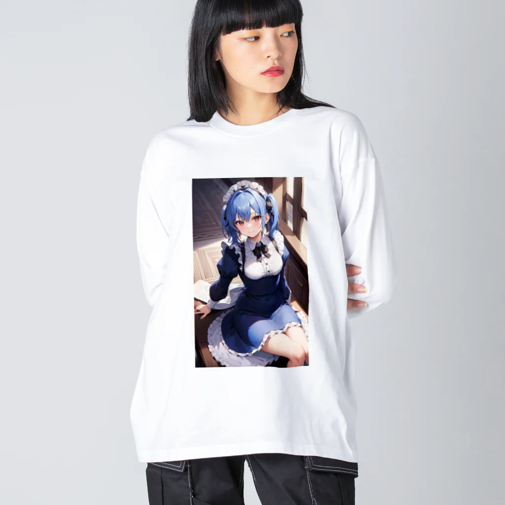 天乃鯱の青髪メイドちゃん Big Long Sleeve T-Shirt