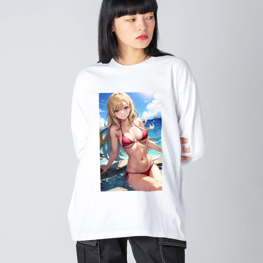 天乃鯱の金髪ギャルのビキニ Big Long Sleeve T-Shirt