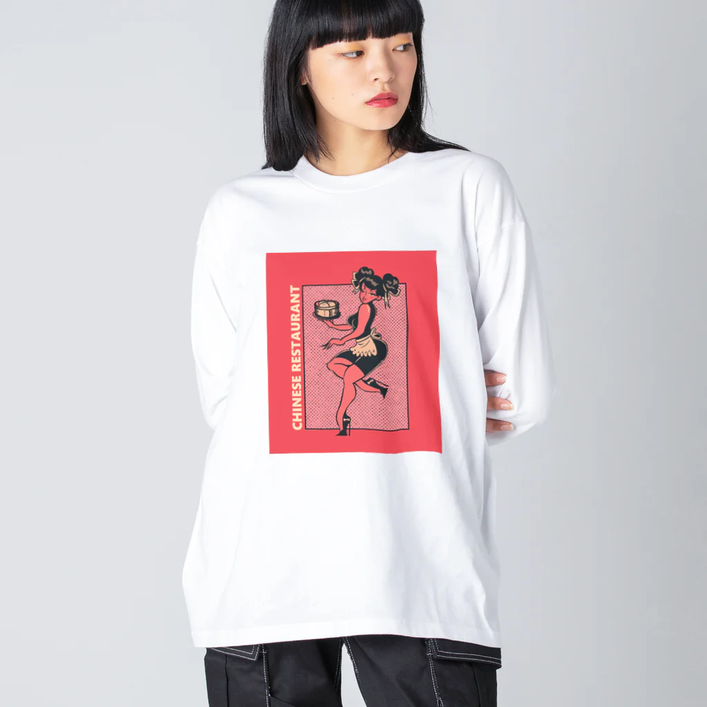 中華呪術堂（チャイナマジックホール）のCHINESE RESTAURANT WAITRESS GIRL Big Long Sleeve T-Shirt