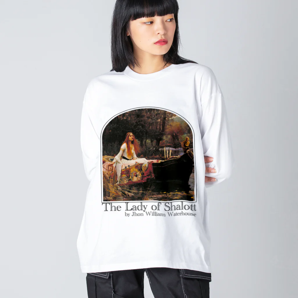 MUGEN ARTのシャロットの女（シャロット姫）　The Lady of Shalott　ジョン・ウィリアム・ウォーターハウス ビッグシルエットロングスリーブTシャツ