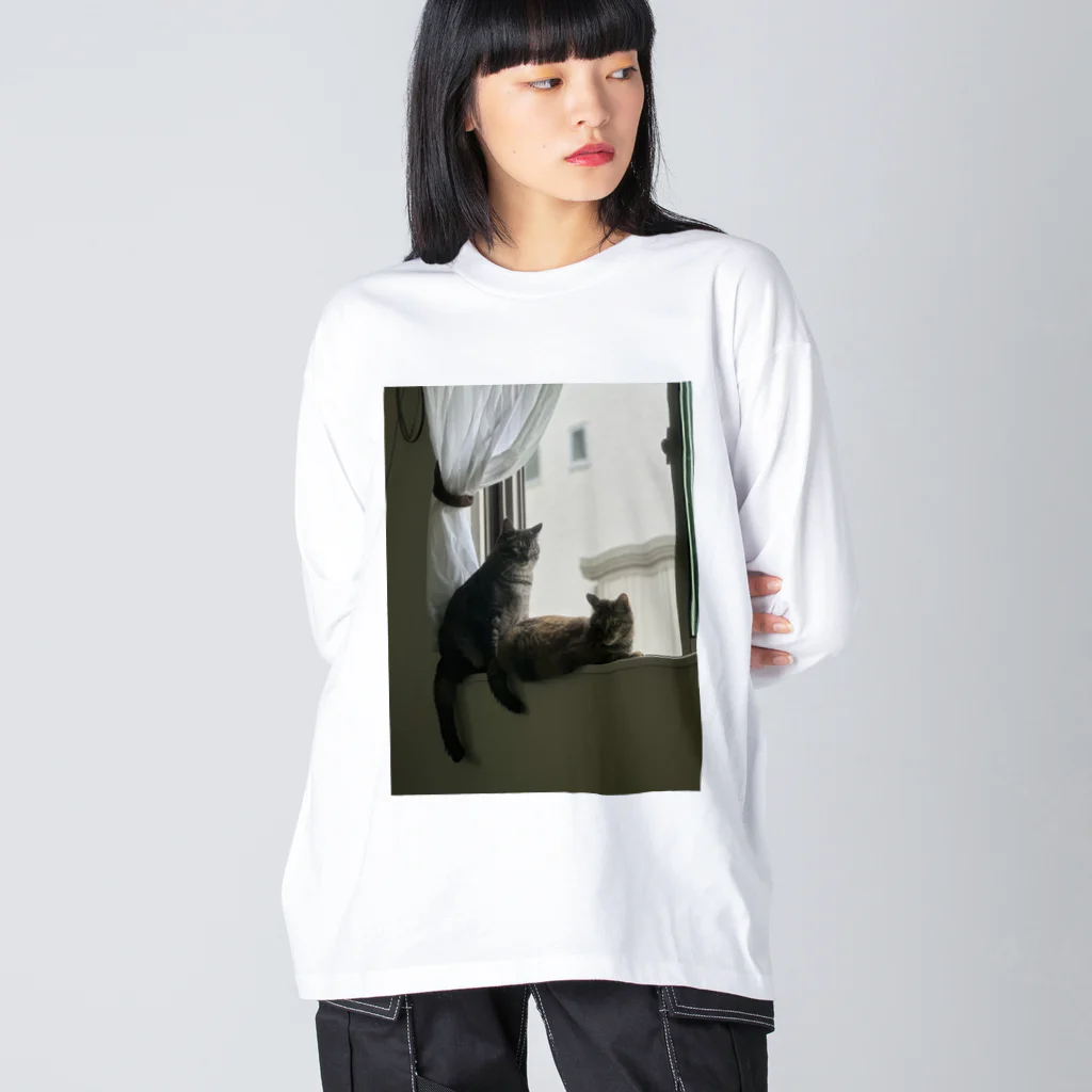 ハネ(🦄)のエモ猫ず ビッグシルエットロングスリーブTシャツ